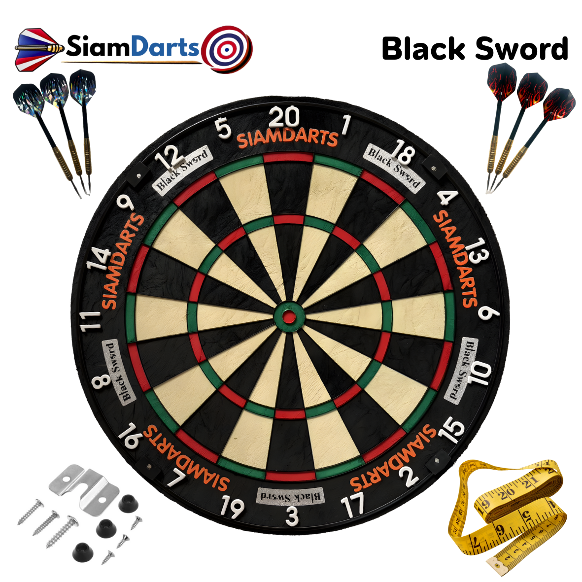 กระดานปาเป้า SIAMDARTS BLACK SWORD DARTBOARD 18